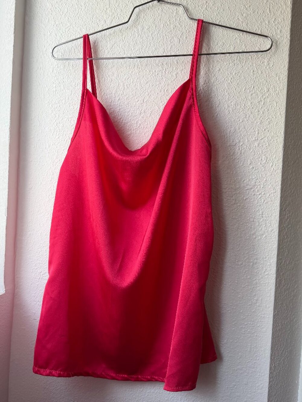 Boohoo Red Satin Cowl Neck Cami, US Size 4